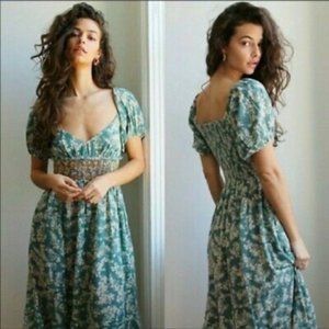 Free People | Printed Ellie Maxi Dress Size Large